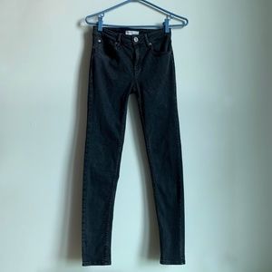 Sandro Paris Black Silver Mid-Rise Skinny Women’s Jeans Size 34 (GUC)